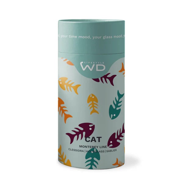 wd lifestyle wd lifestyle clessidra in vetro borosilicato con decoro interno gatto nero ean 8055035681856