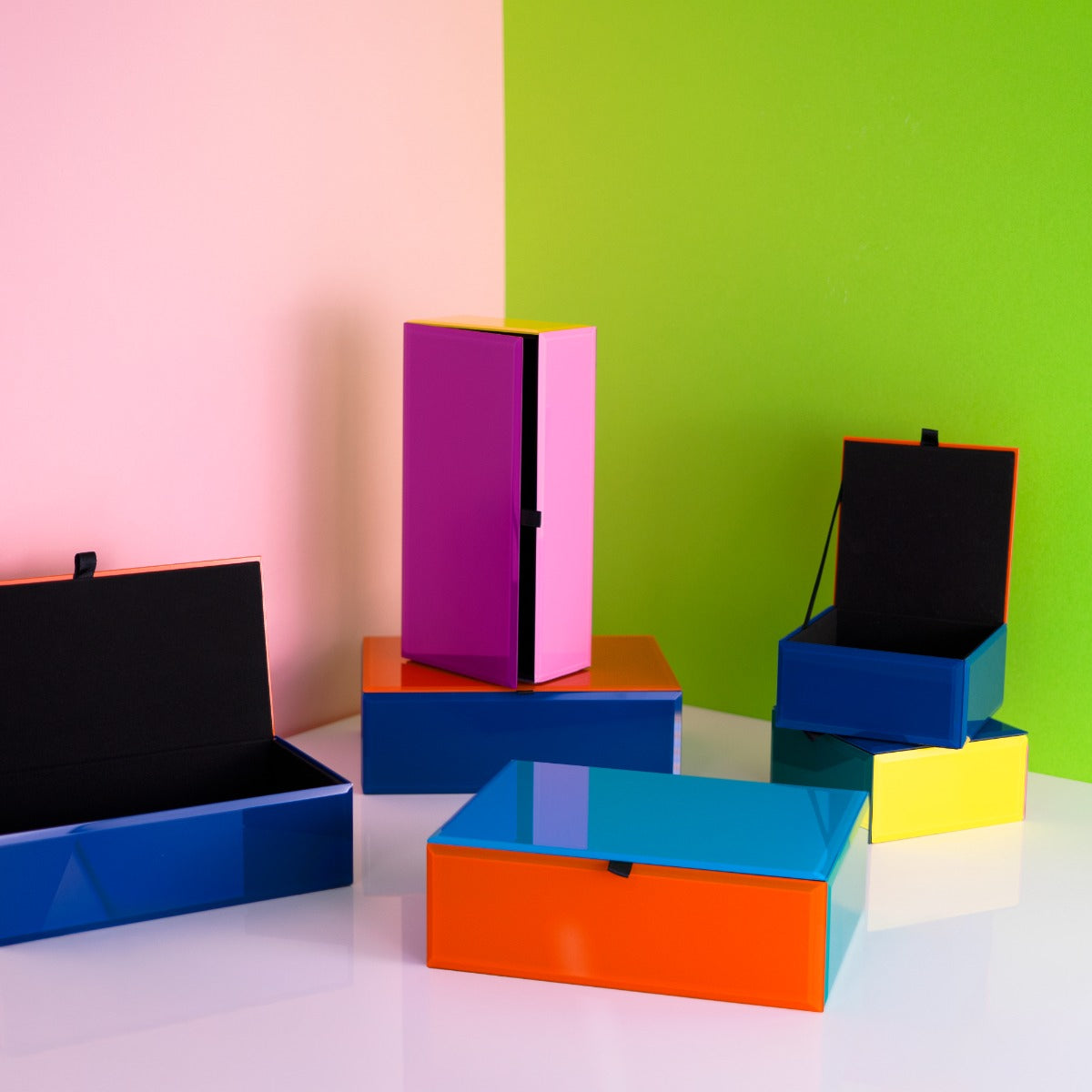 wd lifestyle wd lifestyle cofanetto in vetro 115 x 115 x 57 cm blu viola verde ean 8055035680613