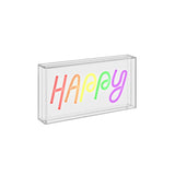 wd lifestyle wd lifestyle insegna neon con cornice in plexiglass 23 x 13 cm decoro happy ean 8053300576418