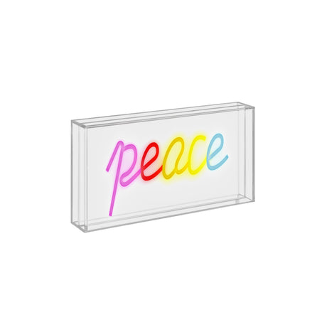 wd lifestyle wd lifestyle insegna neon con cornice in plexiglass 30 x 15 cm decoro peace ean 8053300579402