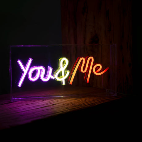 wd lifestyle wd lifestyle insegna neon con cornice in plexiglass 30 x 15 cm decoro you me ean 8053300579396