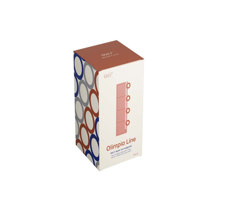 wd lifestyle wd lifestyle set 4 tazze in vetro borosilicato con manico blu ad anello 100 ml tazze eleganti e resistenti
