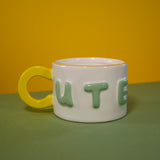 wd lifestyle wd lifestyle tazza colazione in stoneware 440 ml decoro cute giallo verde ean 8055035683935