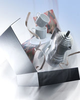 alessi alessi set alessi coffe caffettiera due tazzine con sottotazza scatola regalo ean 8003299490189