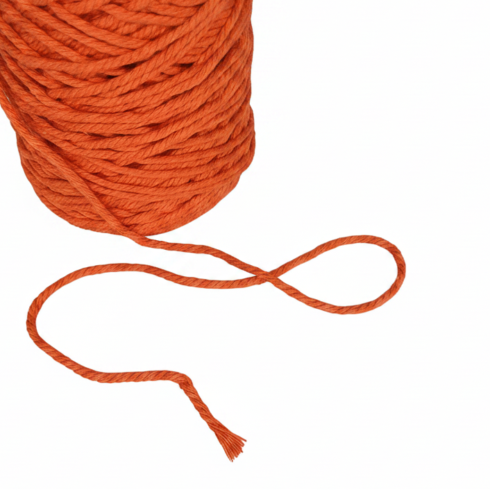 Gomitolo cotone Arpimex 4mm 500g, arancio vivace per macramè, uncinetto e decorazioni feste, bomboniere. Filato resistente e versatile. ean 8018318378881
