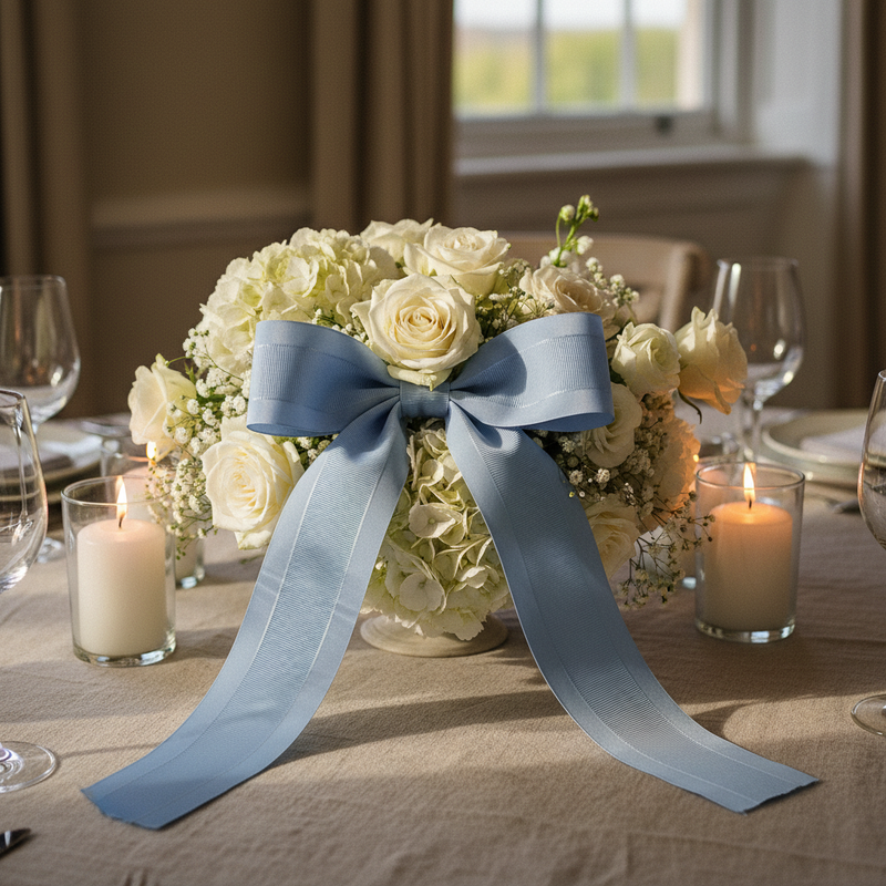 Nastro gros grain Arpimex blu 40mm × 20m: texture a costine, ideale per confezioni, fiocchi e decorazioni