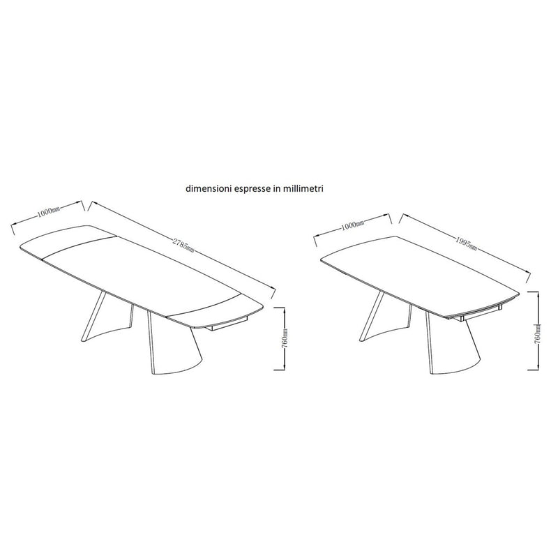 di mo commerciale di mo commerciale tavolo allungabile finlay 200 280 x 100 h 76 cm piano in ceramica beige marrone con gambe nere ean 8010402516766
