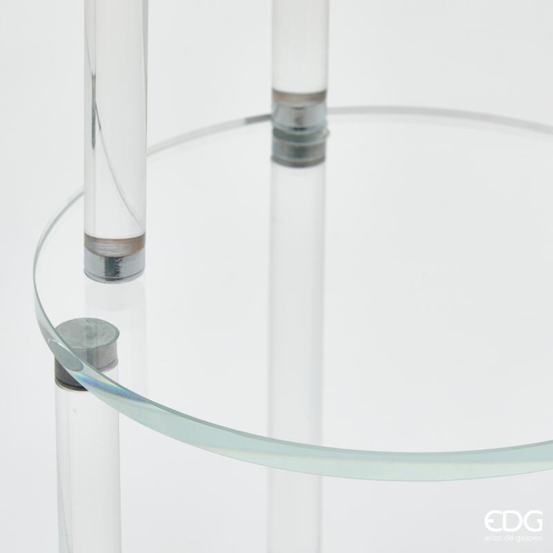 edg enzo de gasperi edg enzo de gasperi alzata decorativa splendor rotonda 3 piani h 38 cm d 30 cm vetro natural ean 8059824514974