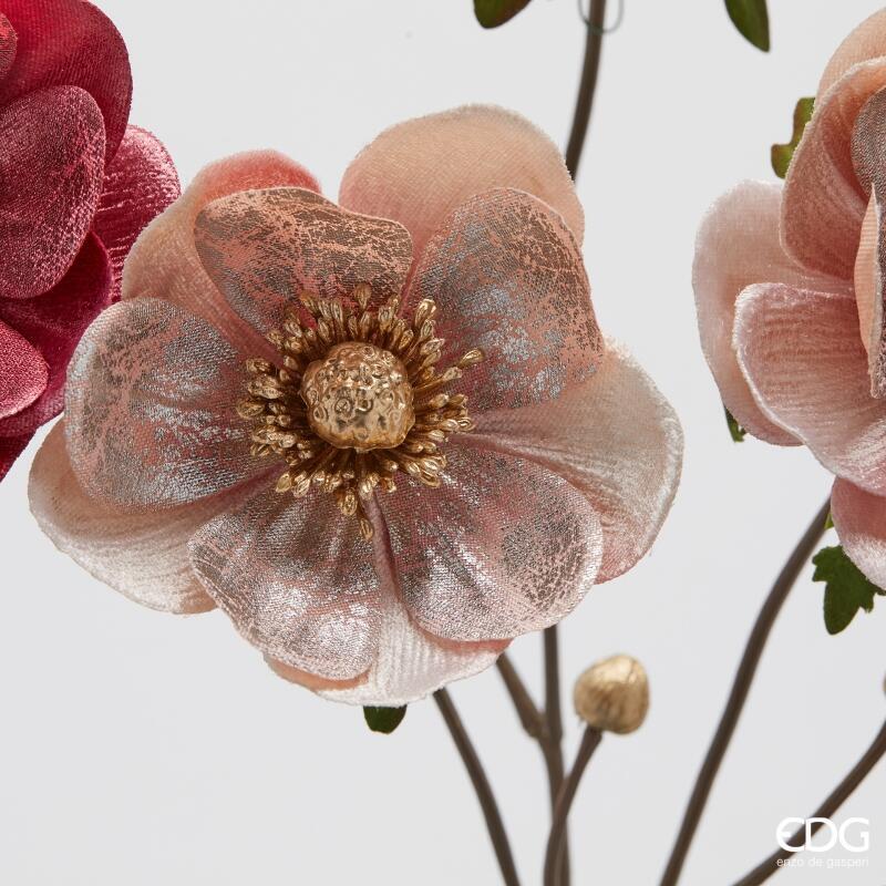 edg enzo de gasperi edg enzo de gasperi anemone velluto ramo con foglie ass h 80 cm pink mix ean 8059824579485