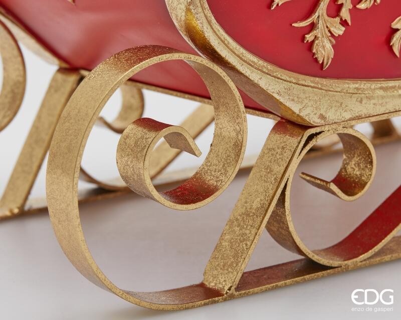 edg enzo de gasperi edg enzo de gasperi base pino slitta di natale h 39 cm l 43 cm l 22 cm green red ean 8059824559326