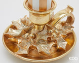 edg enzo de gasperi edg enzo de gasperi candela a led con piattino di natale h 38 cm d 18 cm bianco oro ean 8059824563477