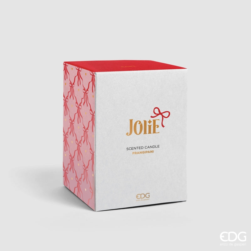 edg enzo de gasperi edg enzo de gasperi candela di natale fiocco con vaso h 11 cm d 7 cm frangipani bianco oro ean 8059824543868