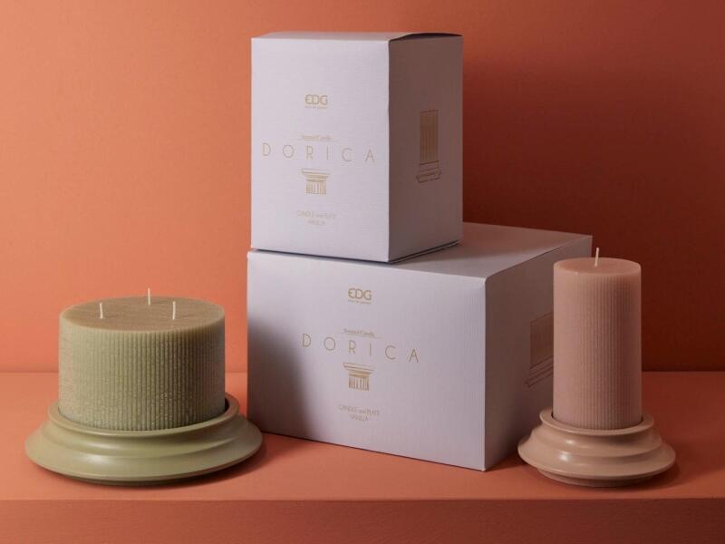 edg enzo de gasperi edg enzo de gasperi candela dorica con piatto h 20 cm d 10 cm light yellow ean 8059824120649