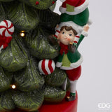 edg enzo de gasperi edg enzo de gasperi carillon pino con elfi natalizi con led h 37 cm d 16 cm verde rosso ean 8059824295521