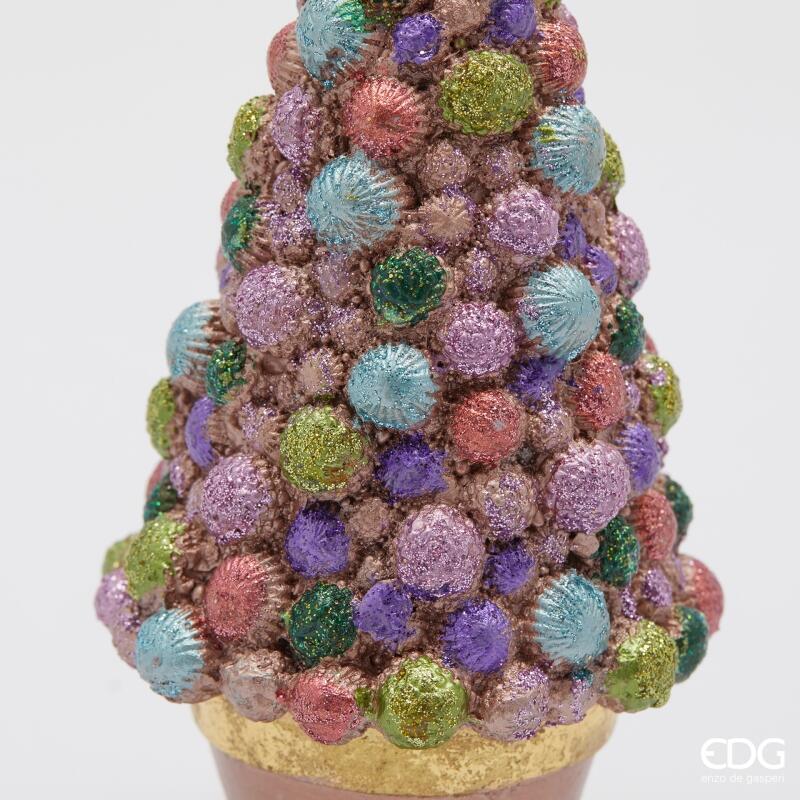 edg enzo de gasperi edg enzo de gasperi decoro decoglitter pino di natale h 17 cm d 7 cm poliresina mix rosa ean 8059824598059