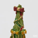 edg enzo de gasperi edg enzo de gasperi decoro decoglitter pino e fiocchi di natale h 31 cm d 10 cm poliresina multicolor ean 8059824597953