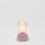 edg enzo de gasperi edg enzo de gasperi lampada da tavolo biforma a righe led h 13 cm d 9 cm ip20 rosa ean 8059824630377