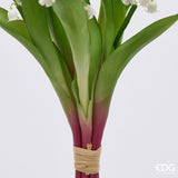 edg enzo de gasperi edg enzo de gasperi mughetto bouquet x5 con foglie pianta artificiale h 40 cm bianco ean 8059824633927