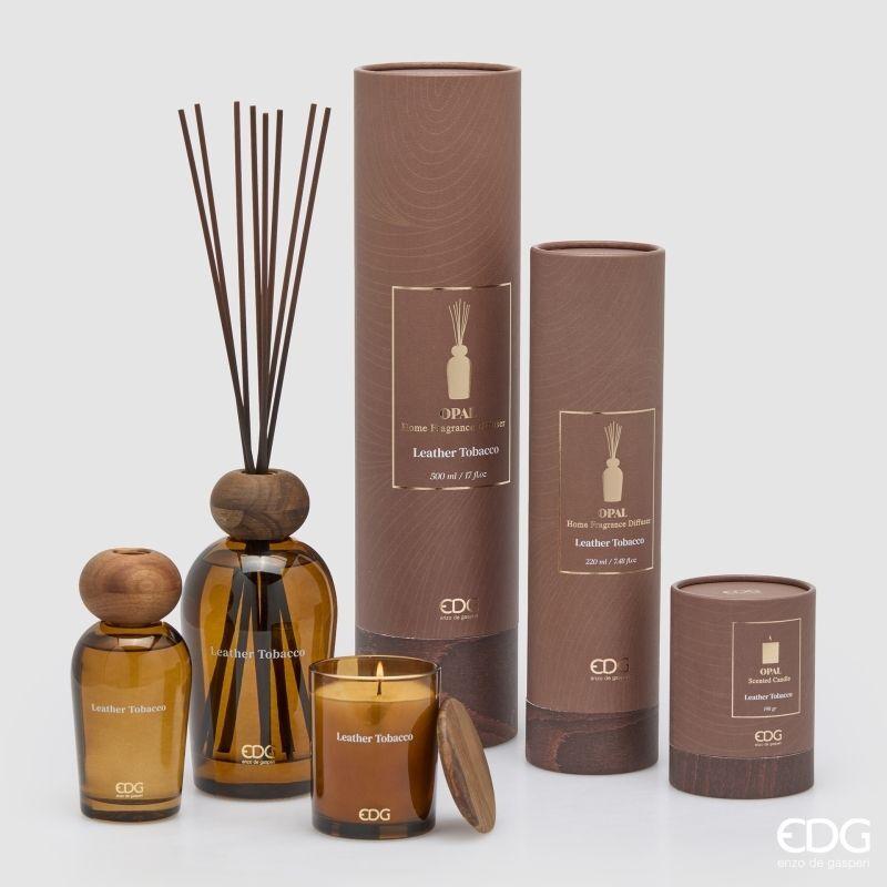 edg enzo de gasperi edg enzo de gasperi profumatore bottiglia opal 220 ml h 14 cm leather tobacco ean 8059824627186