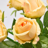 edg enzo de gasperi edg enzo de gasperi rosa bouquet x9 con foglie h 46 cm pianta artificiale colore giallo ean 8059824634047