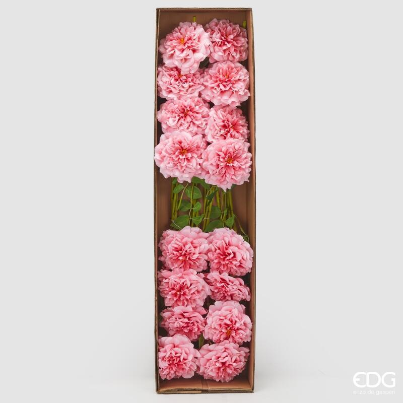 edg enzo de gasperi edg enzo de gasperi rosa jumbo ramo con foglie h 80 cm d 18 cm pianta artificiale colore rosa ean 8059824490384