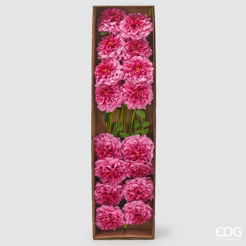edg enzo de gasperi edg enzo de gasperi rosa jumbo ramo con foglie h 80 cm d 18 cm pianta artificiale colore rosa scuro ean 8059824490407