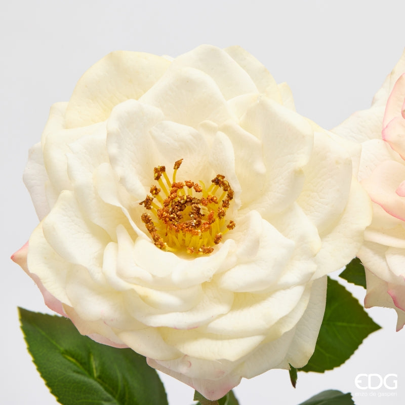 edg enzo de gasperi edg enzo de gasperi rosa ramo con foglie ass h 58 cm pianta artificiale bianco rosa 1 pz ean 8059824647382