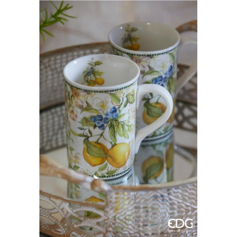 edg enzo de gasperi edg enzo de gasperi set 2 tazze mug porcellana h 11 cm d 8 cm 320 ml confezione regalo giallo ean 8056372397370