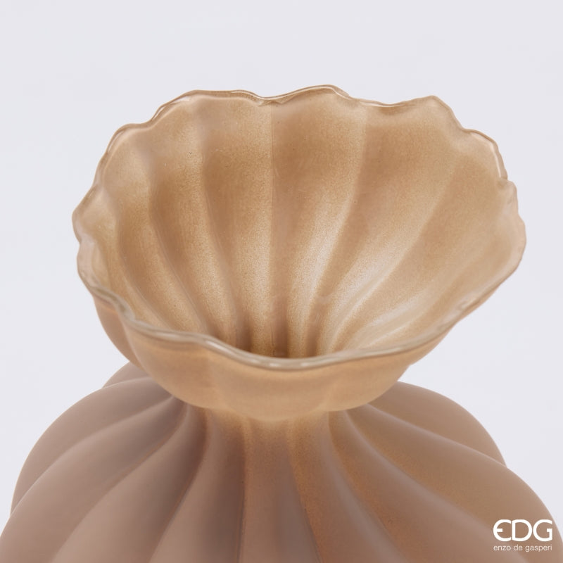 edg enzo de gasperi edg enzo de gasperi vaso flow sinuoso h 30 cm d 195 cm waterproof vetro marrone chiaro ean 8059824597021