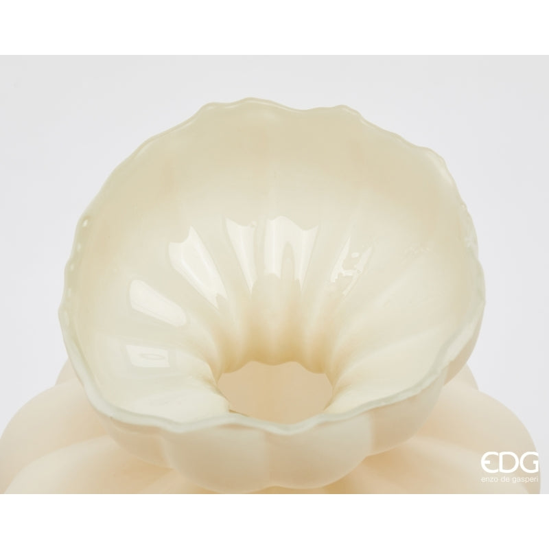 edg enzo de gasperi edg enzo de gasperi vaso flow sinuoso h 32 cm d 26 cm waterproof vetro avorio ean 8059824597229