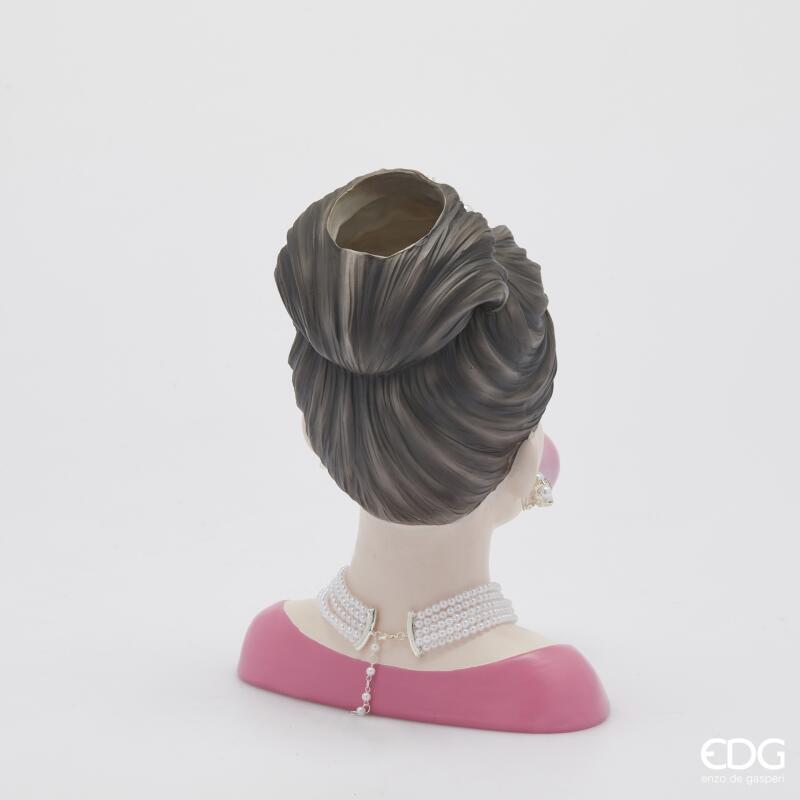 edg enzo de gasperi edg enzo de gasperi vaso lady h 30 cm l 22 cm l 24 cm poliresina rosa ean 8059824402967