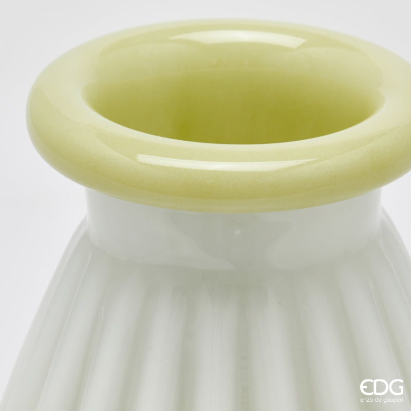 edg enzo de gasperi edg enzo de gasperi vaso righe con bordo h 20 cm d 16 cm waterproof vetro verde chiaro ean 8059824619136