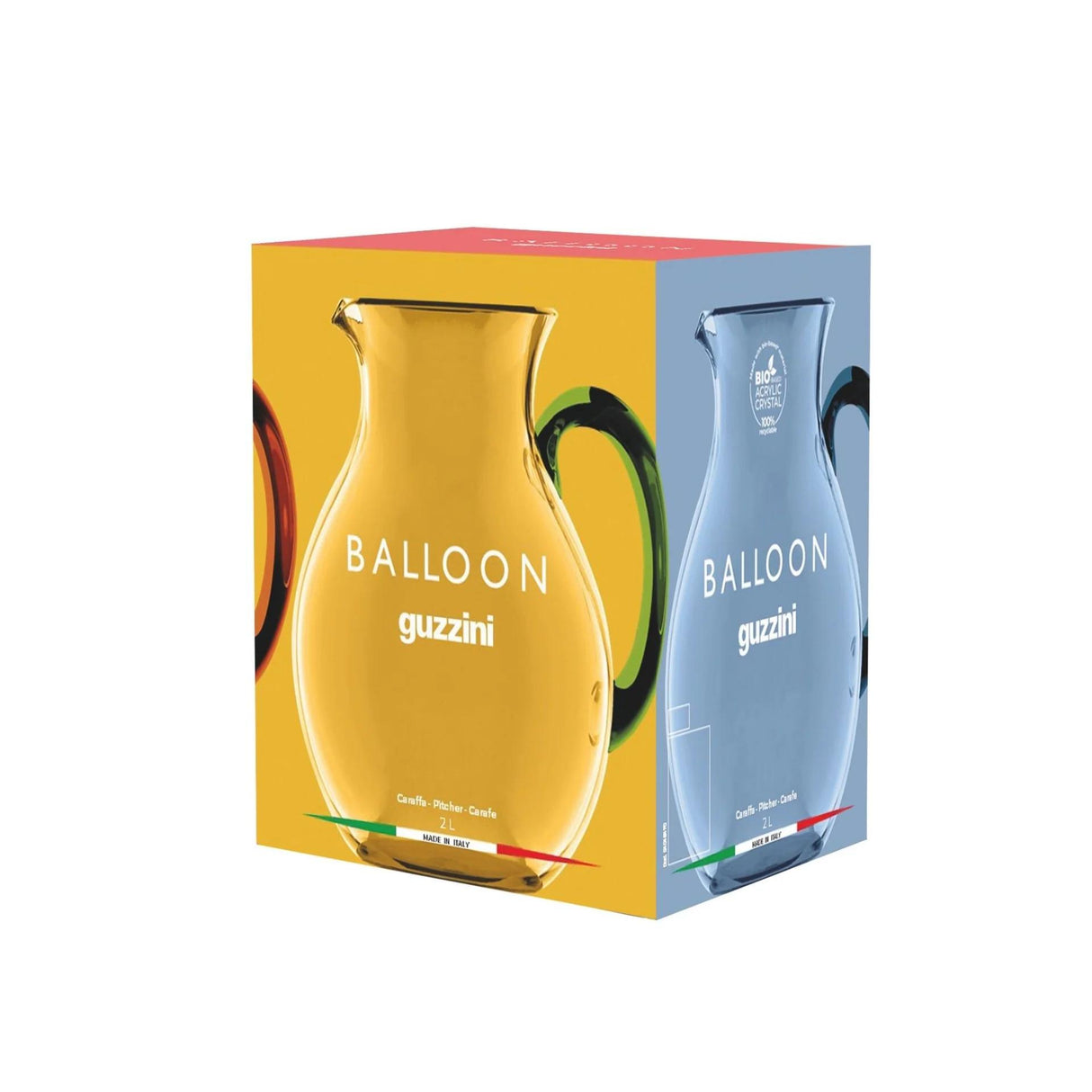 guzzini guzzini caraffa balloon 2 lt in plastica a base biologica rosso caraffa leggera e pratica per cucina e tavola ean 8008392410751