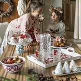 guzzini guzzini vassoio rettangolare natalizio harmonia melamina san con manici 335 x 54 cm table decor bianco rosso ean 8008392412601