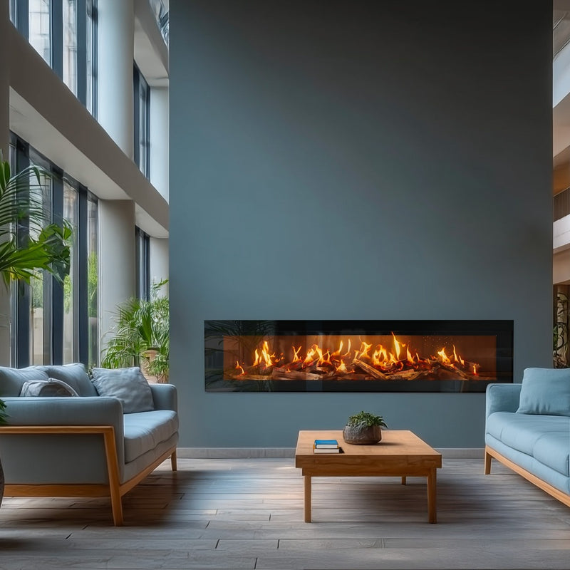 nobis nobis camino elettrico janus 170 senza ventilazione a led 4k fiamma olografica