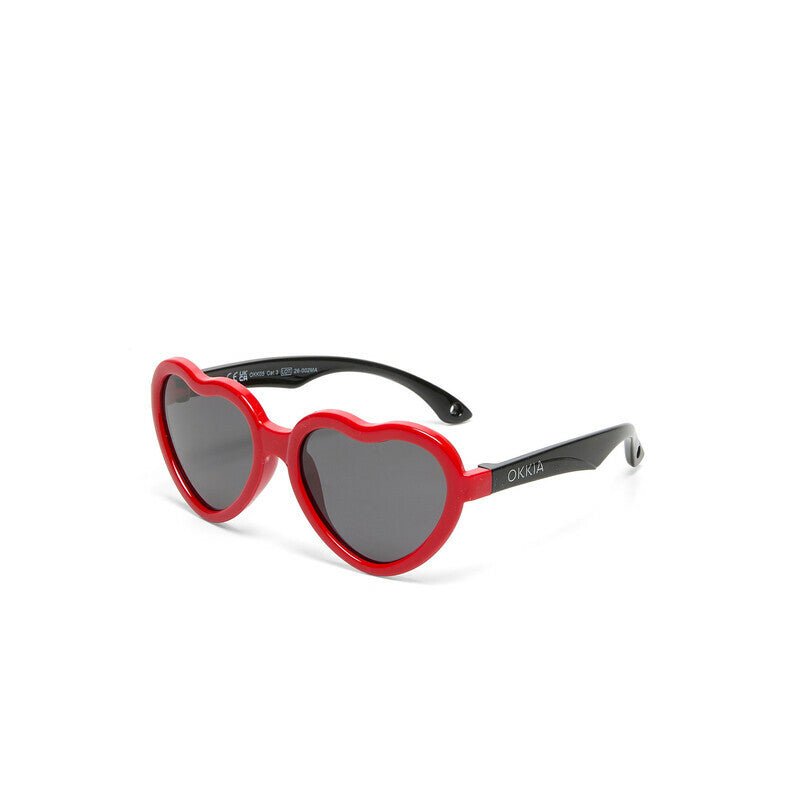 okkia okkia occhiale baby da sole premontato cuore colore black red 6 10 anni ean 8056211375897