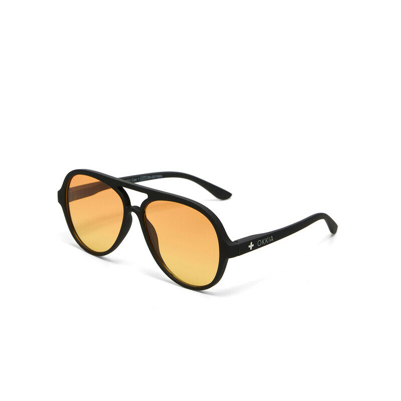 okkia okkia occhiale da sole premontato a forma di goccia mod alessio soft touch black lenti yellow ean 8056211375392