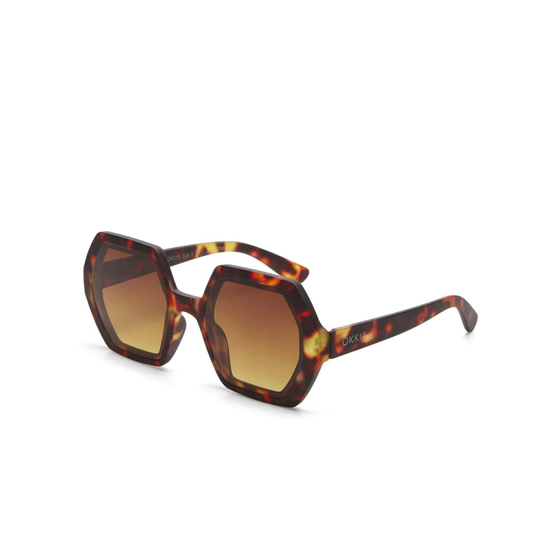 okkia okkia occhiale da sole premontato esagonale mod emma classic havana ean 8055773198029