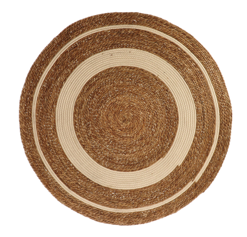 regalo italiano regalo italiano tappeto rotondo in alga e cotone ass d 150 cm tappeto naturale intrecciato 1 pz ean 8057586038301