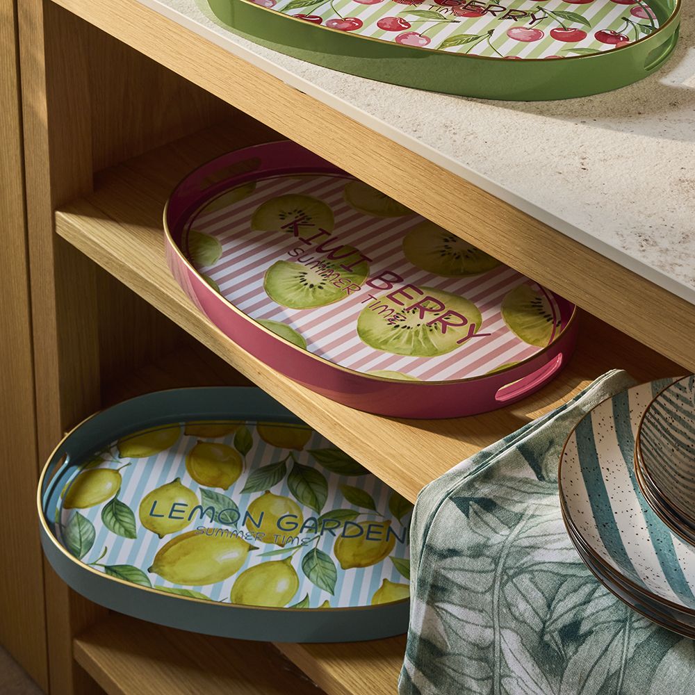 tognana tognana vassoio ovale cherry serving summer time 44 x 30 cm decorativo polipropilene verde ean 8056444556650