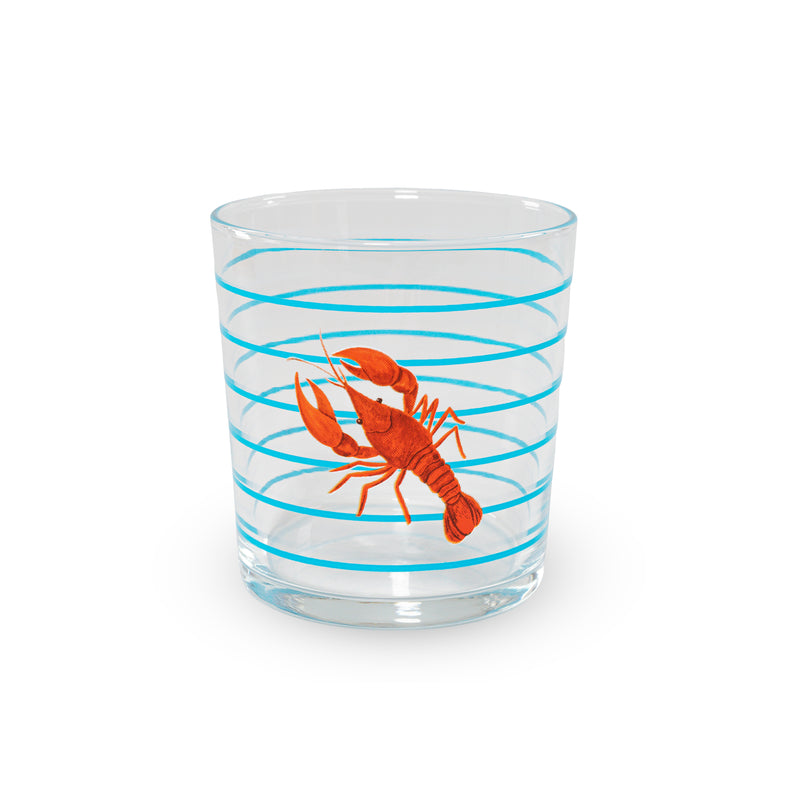 wd lifestyle wd lifestyle set 4 bicchieri in vetro 300 ml decoro mare con righe azzurre ean 8055035685304