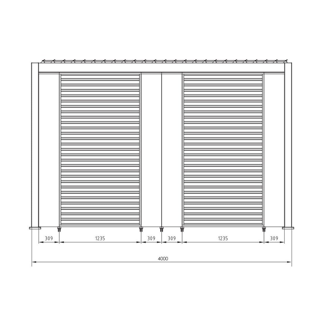 bizzotto bizzotto frangisole laterale per pergola ocean h 238 cm l 123 cm bianco ean 8051836473812