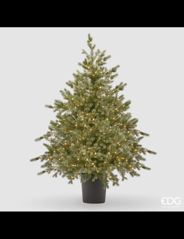 edg enzo de gasperi albero di natale pino argentato h 120 cm d 99 cm con 480 led