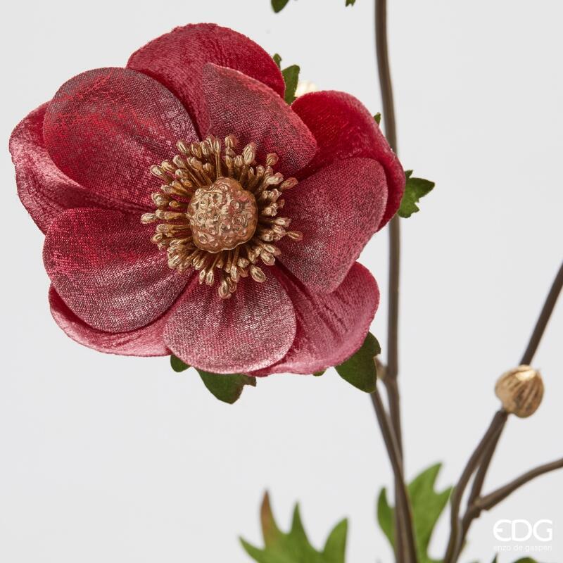 edg enzo de gasperi edg enzo de gasperi anemone velluto ramo con foglie ass h 80 cm pink mix ean 8059824579485