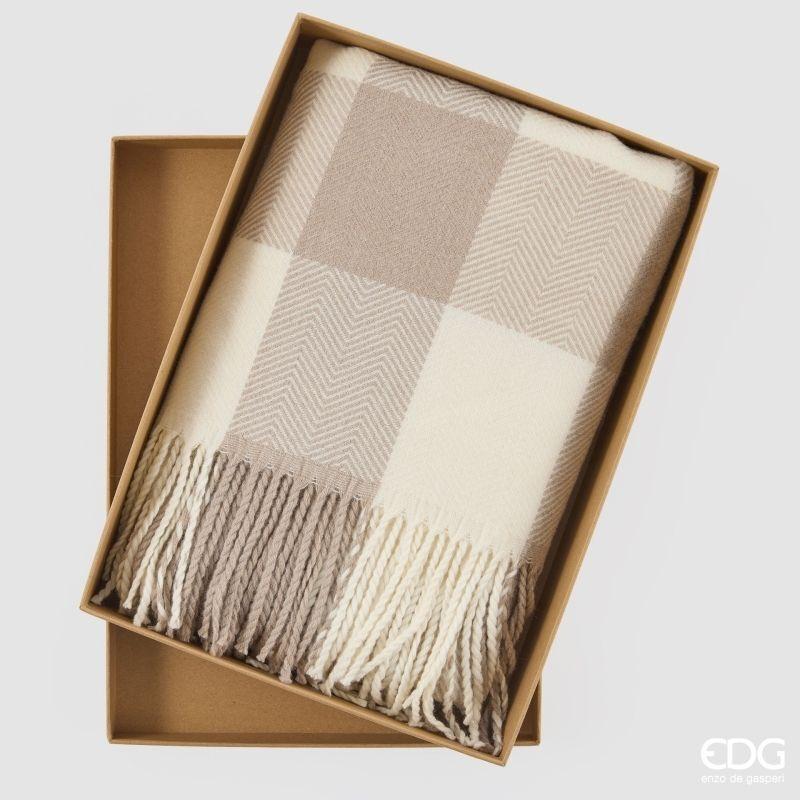 edg enzo de gasperi edg enzo de gasperi coperta wool l 170 cm l 120 cm scatola regalo bianco grigio ean 8059824624383