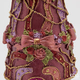 edg enzo de gasperi edg enzo de gasperi decoro decoglitter pino e fiocchi di natale h 47 cm d 115 cm poliresina rosa oro ean 8059824597793