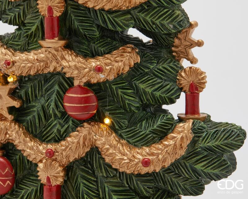 edg enzo de gasperi edg enzo de gasperi decoro pino natale con decori led h 49 cm l 32 cm l 10 cm green red ean 8059824562203