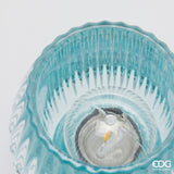 edg enzo de gasperi edg enzo de gasperi lampada da tavolo biforma a righe led h 13 cm d 9 cm ip20 celeste ean 8059824630414