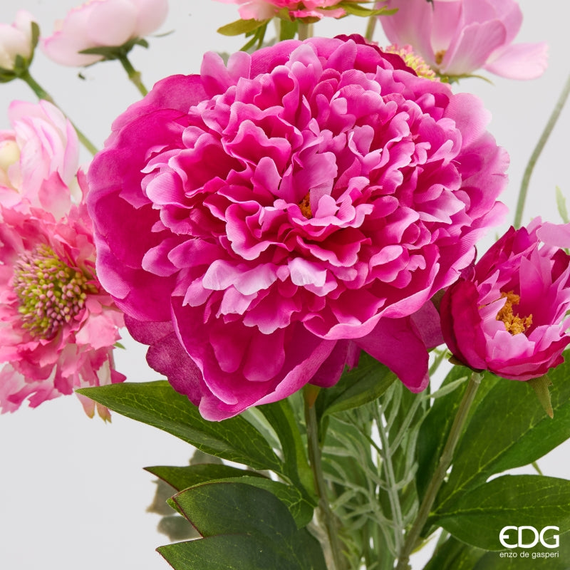 edg enzo de gasperi edg enzo de gasperi peonia bouquet mix cespuglio artificiale h 60 cm fucsia ean 8059824615626