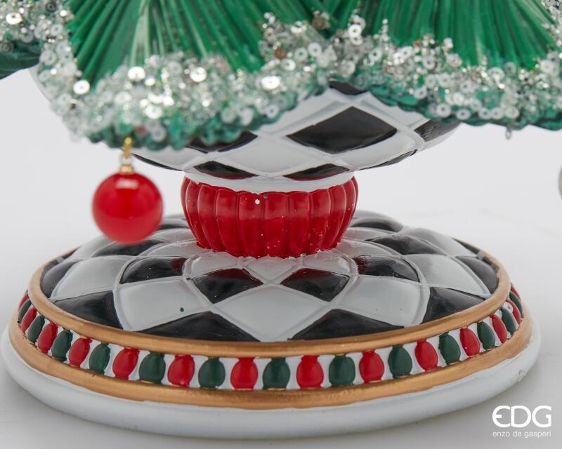 edg enzo de gasperi edg enzo de gasperi pino poly di natale con perle h 46 cm d 22 cm green ean 8059824561145
